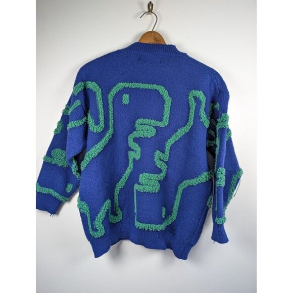 No Internet Chrome Dino T Rex Game Dinosaur Sweater Size Large 3D‎ Knit Artsy - Picture 9 of 10